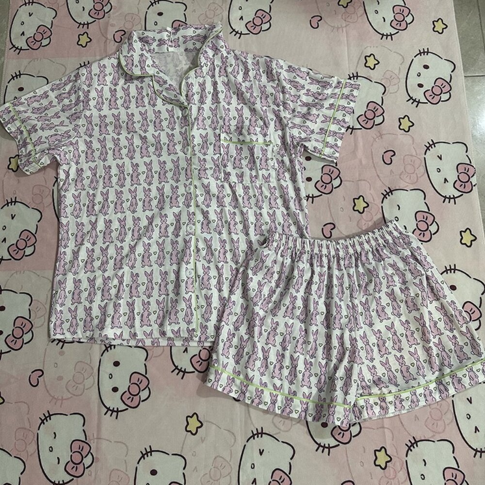 Roller Rabbit Pink Bunny Print Pajama Set
